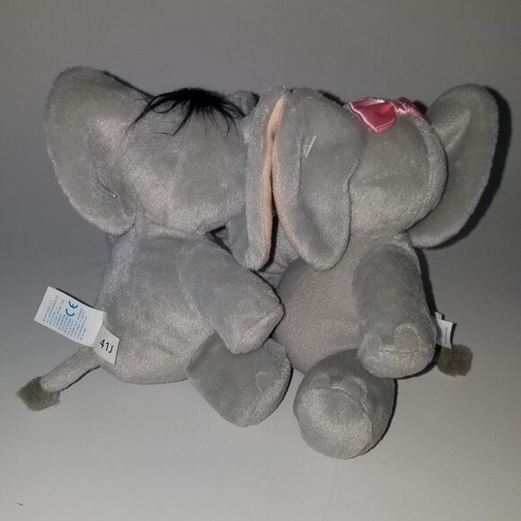 Applause Elephant Plush Couple Entertwined Trunks Valentine's Day Gift 5.5" Toy - Picture 4 of 10